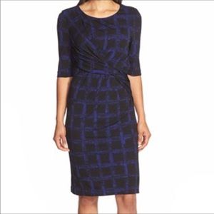 EUC Hugo Boss Blue Black Sheath Career Dress XL